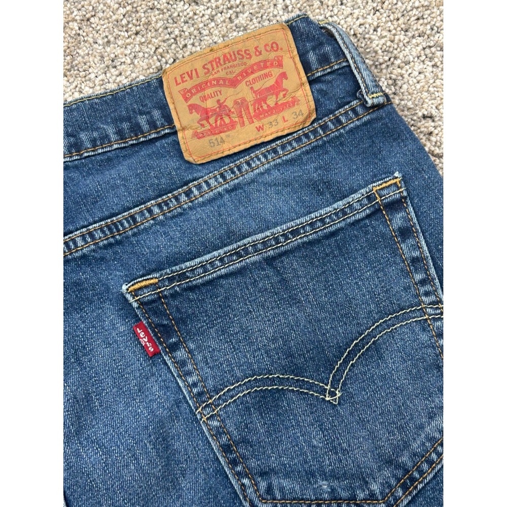 Levis 514 Straight Fit Mens Blue Denim Jeans W33 L34 Medium Wash Stretch #0755